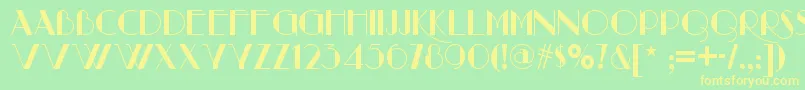 Raconteurnf Font – Yellow Fonts on Green Background