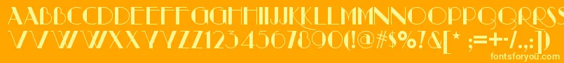 Raconteurnf Font – Yellow Fonts on Orange Background
