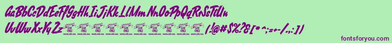 SouthafricanPersonaluse Font – Purple Fonts on Green Background