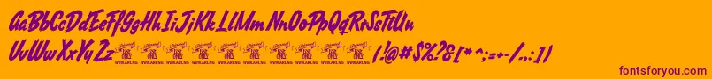 SouthafricanPersonaluse Font – Purple Fonts on Orange Background