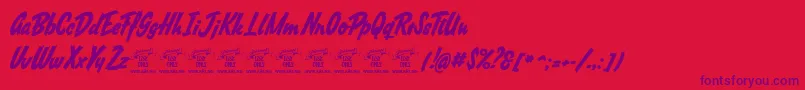 SouthafricanPersonaluse Font – Purple Fonts on Red Background