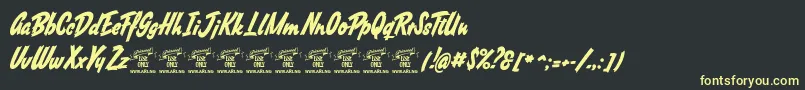Fonte SouthafricanPersonaluse – fontes amarelas em um fundo preto