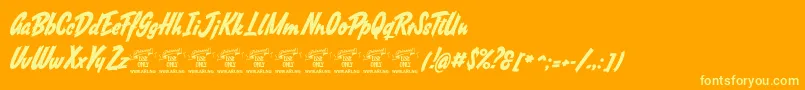 SouthafricanPersonaluse Font – Yellow Fonts on Orange Background