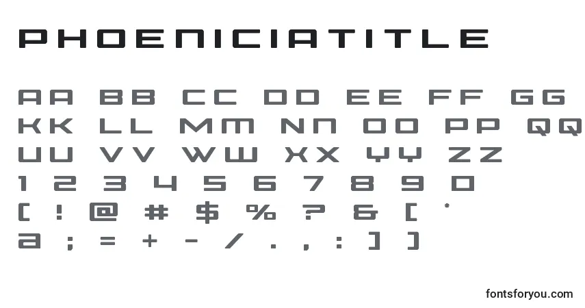 Phoeniciatitle-fontti – aakkoset, numerot, erikoismerkit