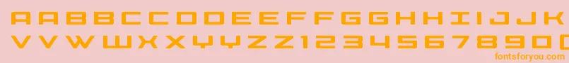 Phoeniciatitle-Schriftart – Orangefarbene Schriften auf rosa Hintergrund