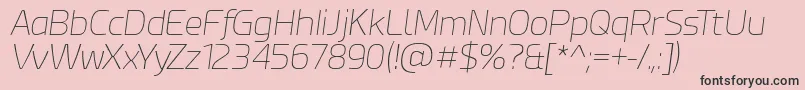 EsphimereThinItalic-fontti – mustat fontit vaaleanpunaisella taustalla