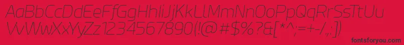 EsphimereThinItalic-fontti – mustat fontit punaisella taustalla