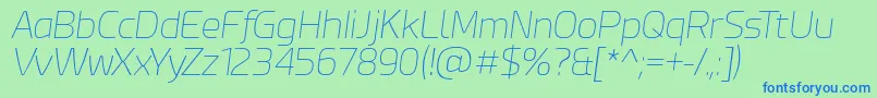 EsphimereThinItalic-fontti – siniset fontit vihreällä taustalla