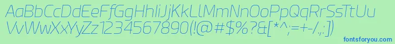 EsphimereThinItalic Font – Blue Fonts on Green Background