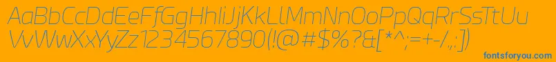 Police EsphimereThinItalic – polices bleues sur fond orange