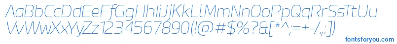Шрифт EsphimereThinItalic – синие шрифты на белом фоне