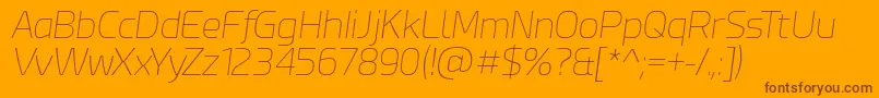 EsphimereThinItalic-Schriftart – Braune Schriften auf orangefarbenem Hintergrund