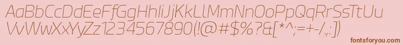 EsphimereThinItalic-fontti – ruskeat fontit vaaleanpunaisella taustalla