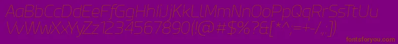 フォントEsphimereThinItalic – 紫色の背景に茶色のフォント