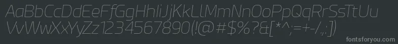 Czcionka EsphimereThinItalic – szare czcionki na czarnym tle