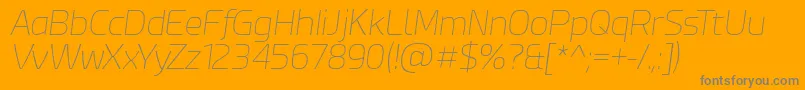 EsphimereThinItalic-Schriftart – Graue Schriften auf orangefarbenem Hintergrund
