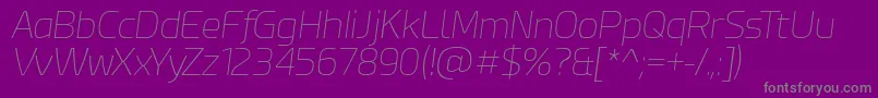 EsphimereThinItalic-fontti – harmaat kirjasimet violetilla taustalla
