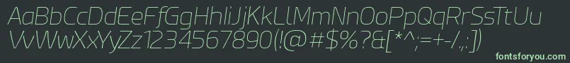 Шрифт EsphimereThinItalic – зелёные шрифты на чёрном фоне