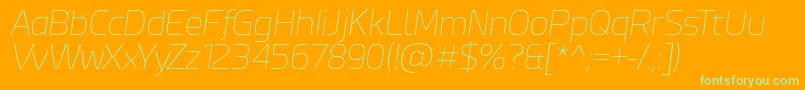 フォントEsphimereThinItalic – オレンジの背景に緑のフォント