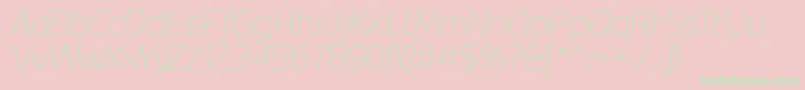 フォントEsphimereThinItalic – ピンクの背景に緑の文字