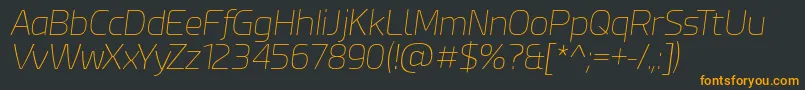 フォントEsphimereThinItalic – 黒い背景にオレンジの文字