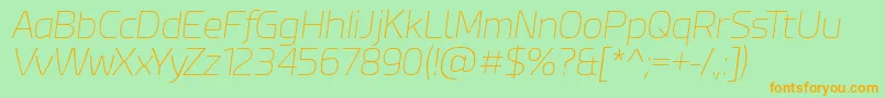 Шрифт EsphimereThinItalic – оранжевые шрифты на зелёном фоне