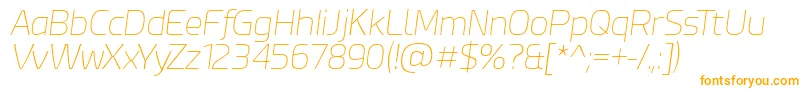EsphimereThinItalic-Schriftart – Orangefarbene Schriften auf weißem Hintergrund