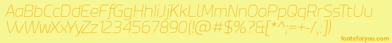 EsphimereThinItalic-fontti – oranssit fontit keltaisella taustalla