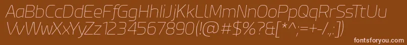 Czcionka EsphimereThinItalic – różowe czcionki na brązowym tle