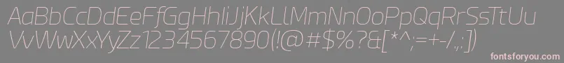EsphimereThinItalic-Schriftart – Rosa Schriften auf grauem Hintergrund