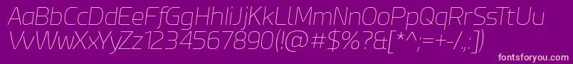 EsphimereThinItalic-fontti – vaaleanpunaiset fontit violetilla taustalla