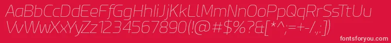 EsphimereThinItalic-fontti – vaaleanpunaiset fontit punaisella taustalla