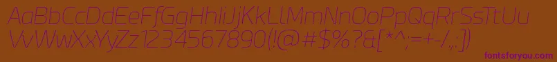 EsphimereThinItalic-fontti – violetit fontit ruskealla taustalla