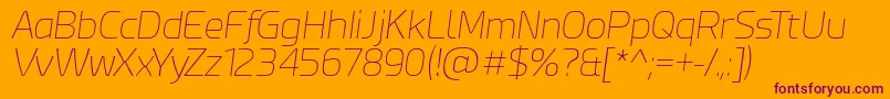 Шрифт EsphimereThinItalic – фиолетовые шрифты на оранжевом фоне