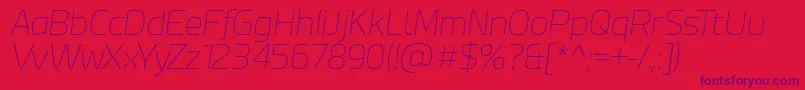 EsphimereThinItalic-Schriftart – Violette Schriften auf rotem Hintergrund