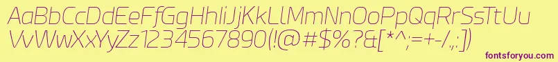 Шрифт EsphimereThinItalic – фиолетовые шрифты на жёлтом фоне