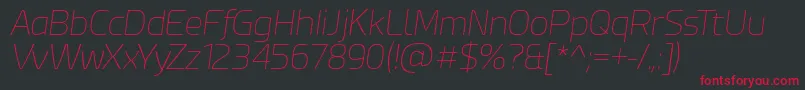 EsphimereThinItalic-fontti – punaiset fontit mustalla taustalla