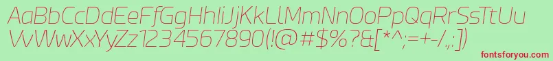 EsphimereThinItalic-fontti – punaiset fontit vihreällä taustalla