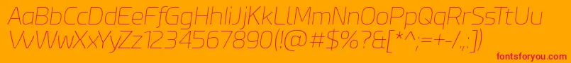 フォントEsphimereThinItalic – オレンジの背景に赤い文字
