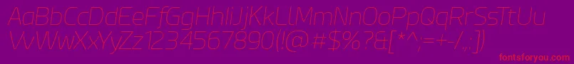 Fonte EsphimereThinItalic – fontes vermelhas em um fundo violeta