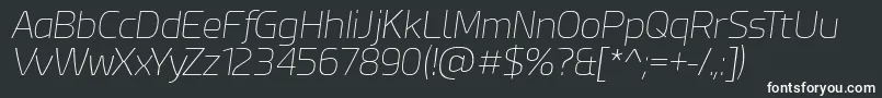 Шрифт EsphimereThinItalic – белые шрифты на чёрном фоне