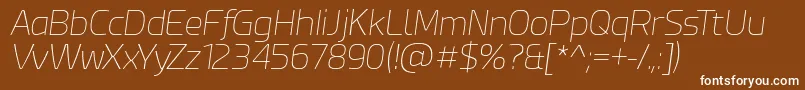 Czcionka EsphimereThinItalic – białe czcionki na brązowym tle