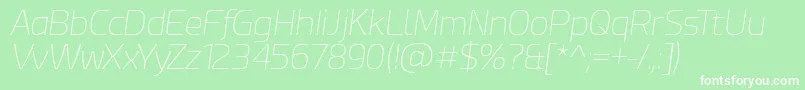 フォントEsphimereThinItalic – 緑の背景に白い文字