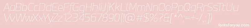 EsphimereThinItalic-fontti – valkoiset fontit vaaleanpunaisella taustalla