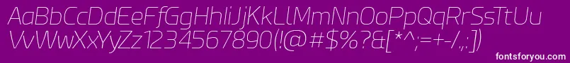 EsphimereThinItalic-fontti – valkoiset fontit violetilla taustalla