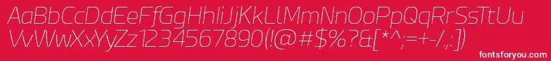 フォントEsphimereThinItalic – 赤い背景に白い文字