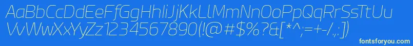 EsphimereThinItalic Font – Yellow Fonts on Blue Background