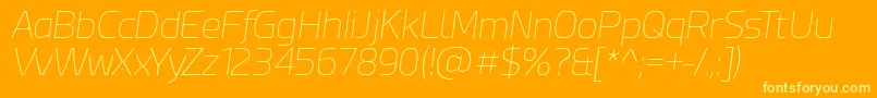 EsphimereThinItalic-Schriftart – Gelbe Schriften auf orangefarbenem Hintergrund