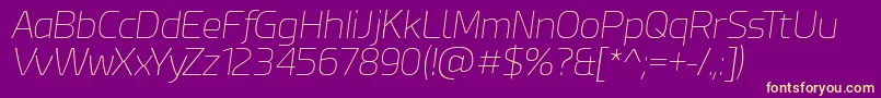 EsphimereThinItalic-fontti – keltaiset fontit violetilla taustalla