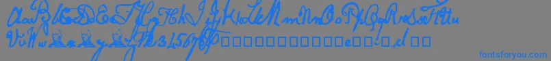 PapineauRegular-Schriftart – Blaue Schriften auf grauem Hintergrund